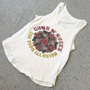 Guns N' Roses White Graphic Tank Top Lucky Brand Size S
